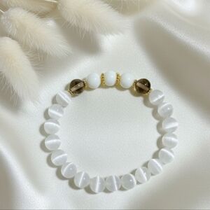 Smoky Quartz/Selenite/Agate Bracelet